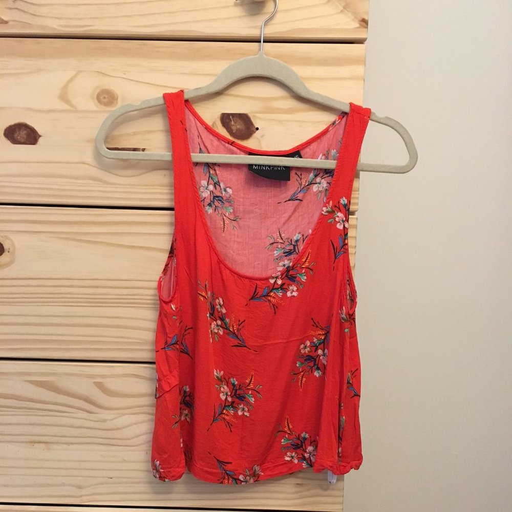 Red floral MINKPINK tank